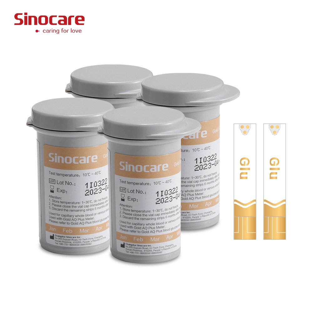 Sinocare Blutzuckermessgerät, Beste Qualität, Gold Aq Plus Glucometer Mit Teststreifen elektronisches digitales Blutzuckermessgerät