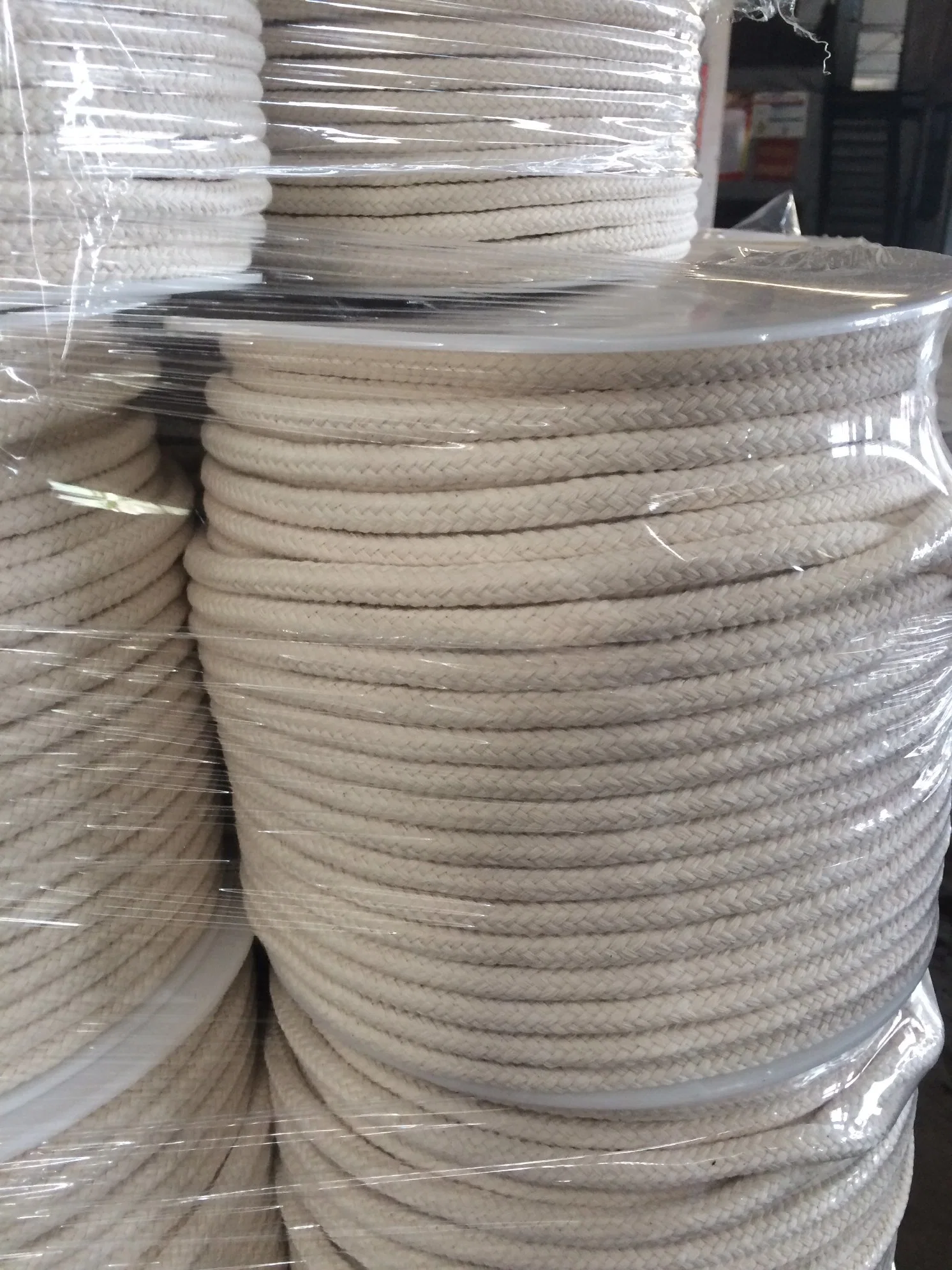 Korb Recycling Bulk Macrame Cord 3/16" Geflochtene Flache Baumwollseil