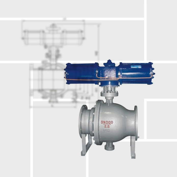 Válvula de bola montada en el muñón de descarga de polvo de baja presión con actuador neumático