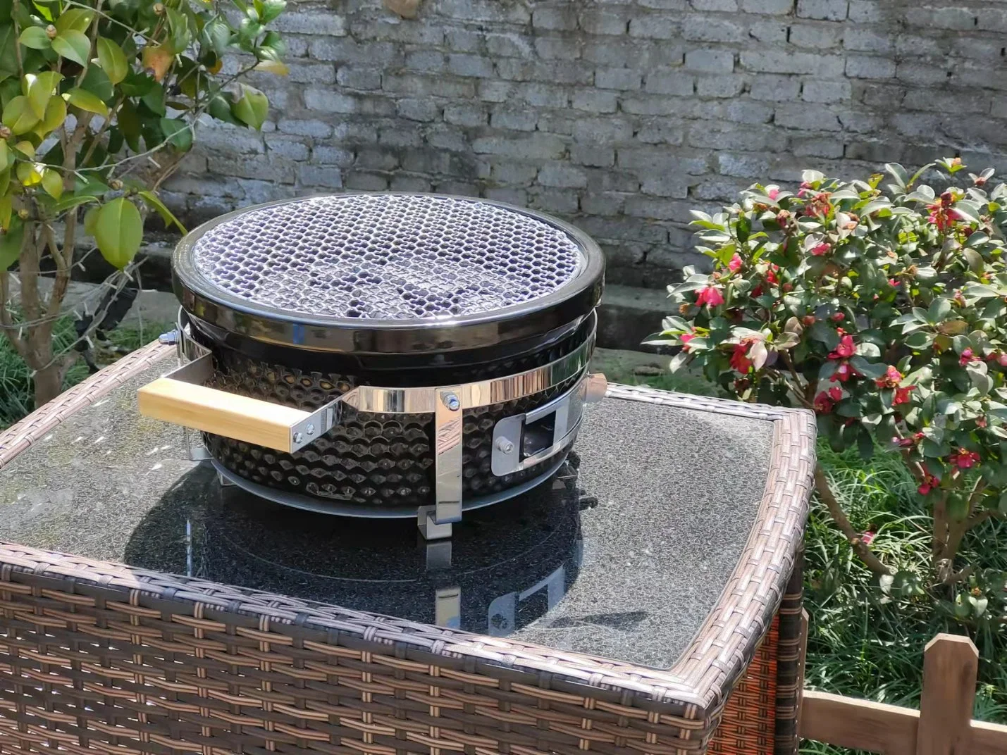 Tragbarer Holzkohle Grill 13 Zoll Tragbarer Keramik Kamado Grill