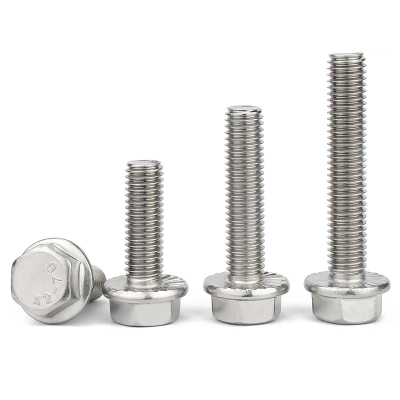 DIN 6921 Grade 8 Zinc Coated 304 316 Stainless Steel Partly Threaded Fully Threaded Serrated Flange Bolt ISO4162/En1665 Hex Flange Screws Flange Bolt