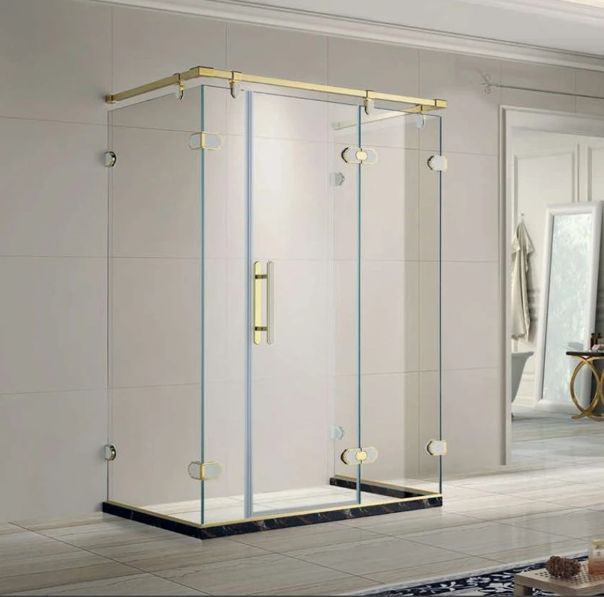 Simple and Smooth Tempered Glass Aluminum Alloy Small Bathroom Sliding Shower Door