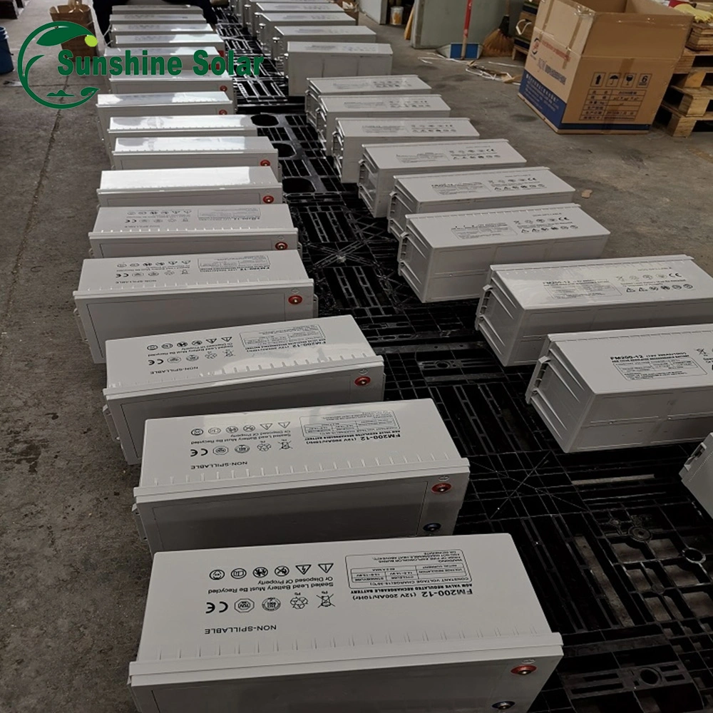 Sunshine 12V 24V 48V 26ah 32ah 100ah 200ah 250ah Lead Acid Solar Energy Storage Battery