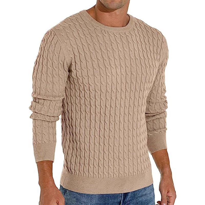 Soft Knitted Sweaters with Ribbing Edge Jacquard for Custom