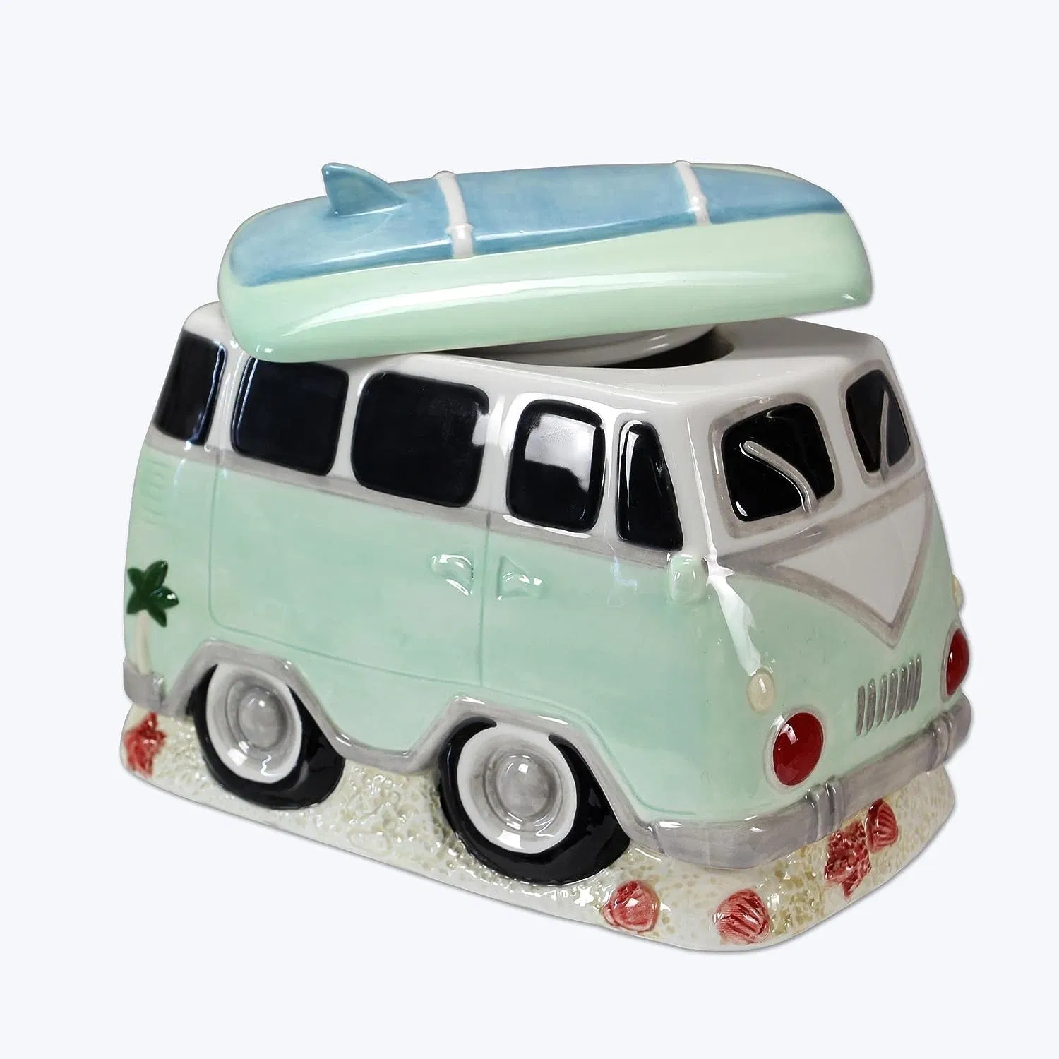 Special Glazed Automobile Car Shaped Porcelain Camper Van Cookie Jar Containers