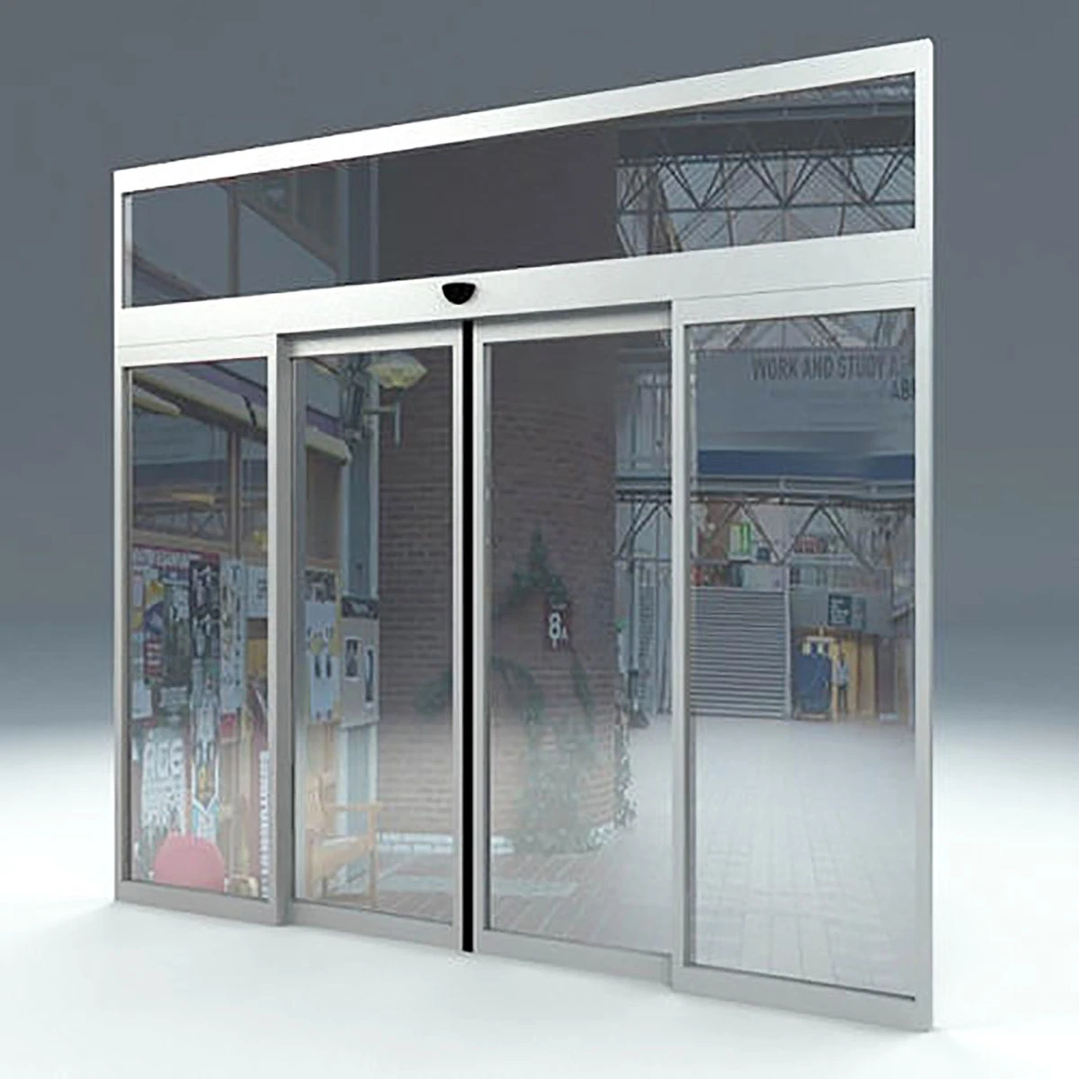 Automatic Sensor Design Aluminium Tempered Glass Sliding Mall Entrance Door Price