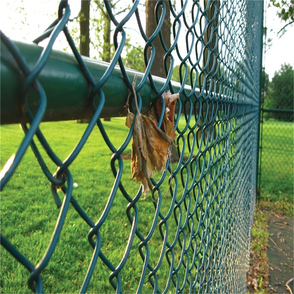 Green PVC Coated Chain Link Fence Wire Mesh Fence