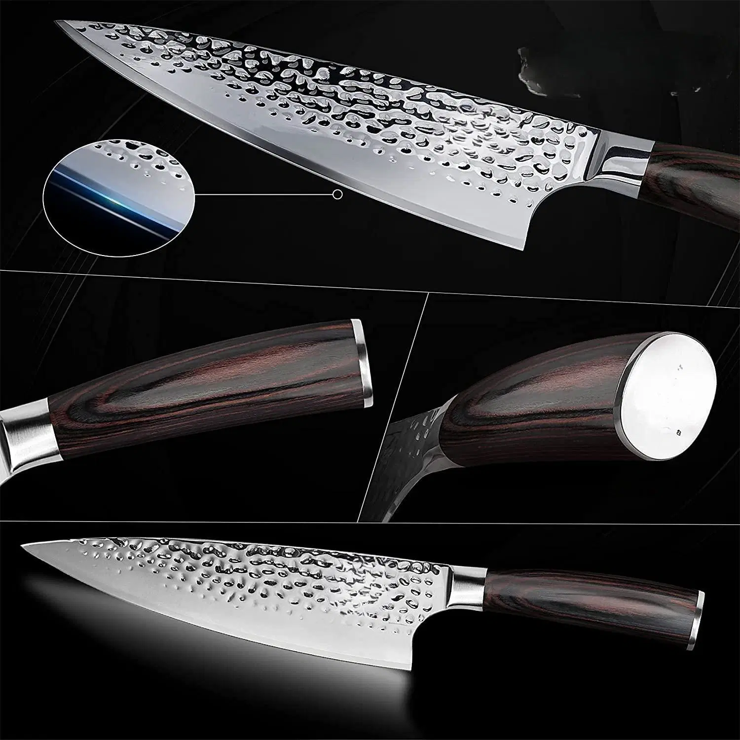 Acero inoxidable Premium Cocina japonesa Sharp 8 pulgadas de Damasco Chef cuchillo de cocina