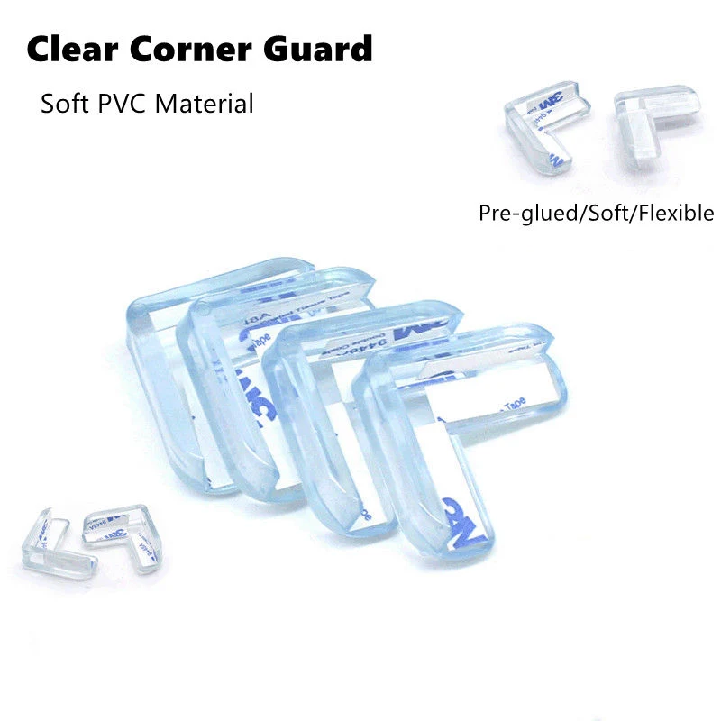 L-Shaped Clear Corner Protectors Rubber Furniture Corner Edge Table Cushion Guard Protectors