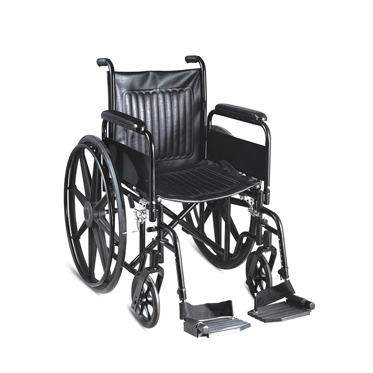 Hospital Handicapped Supply Manual Powder Coating Steel Wheelchair for Disabeled