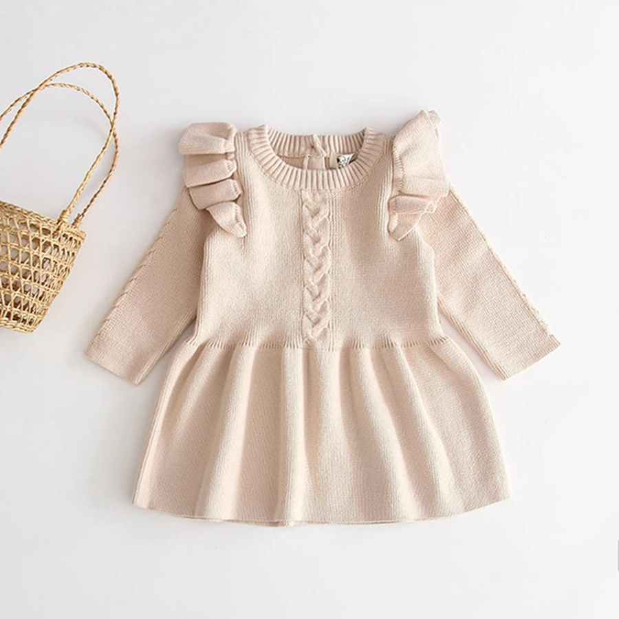 Baby Girls Knitted Loose Sweater Dress Toddler Kids Soft Dresses Spring Autumncotton Infant Children Christmas Clothes