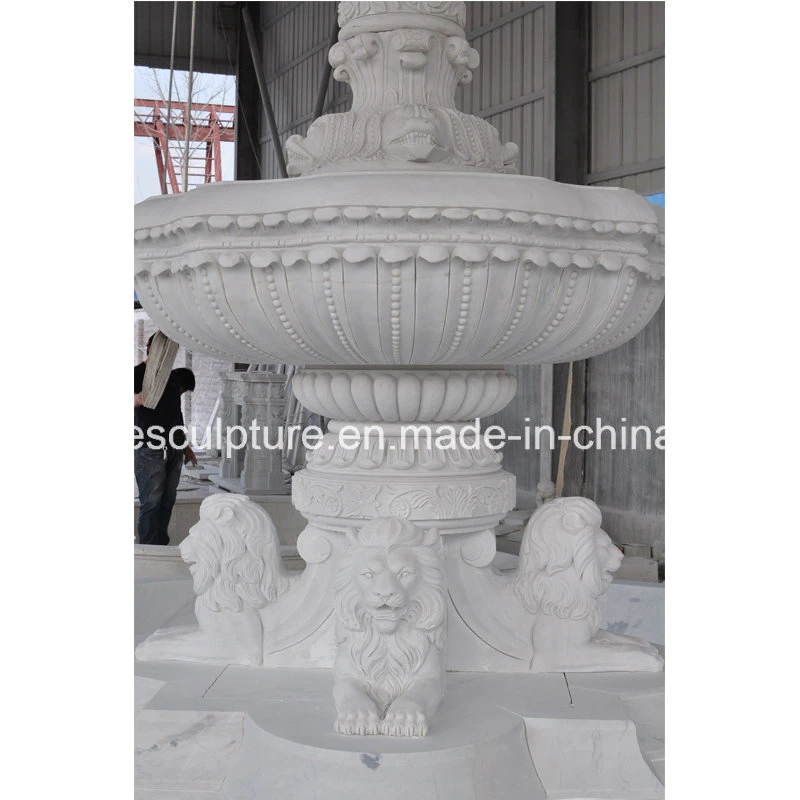 Chafariz de mármore de Carrara branco para decoração de jardim (SY-F302)