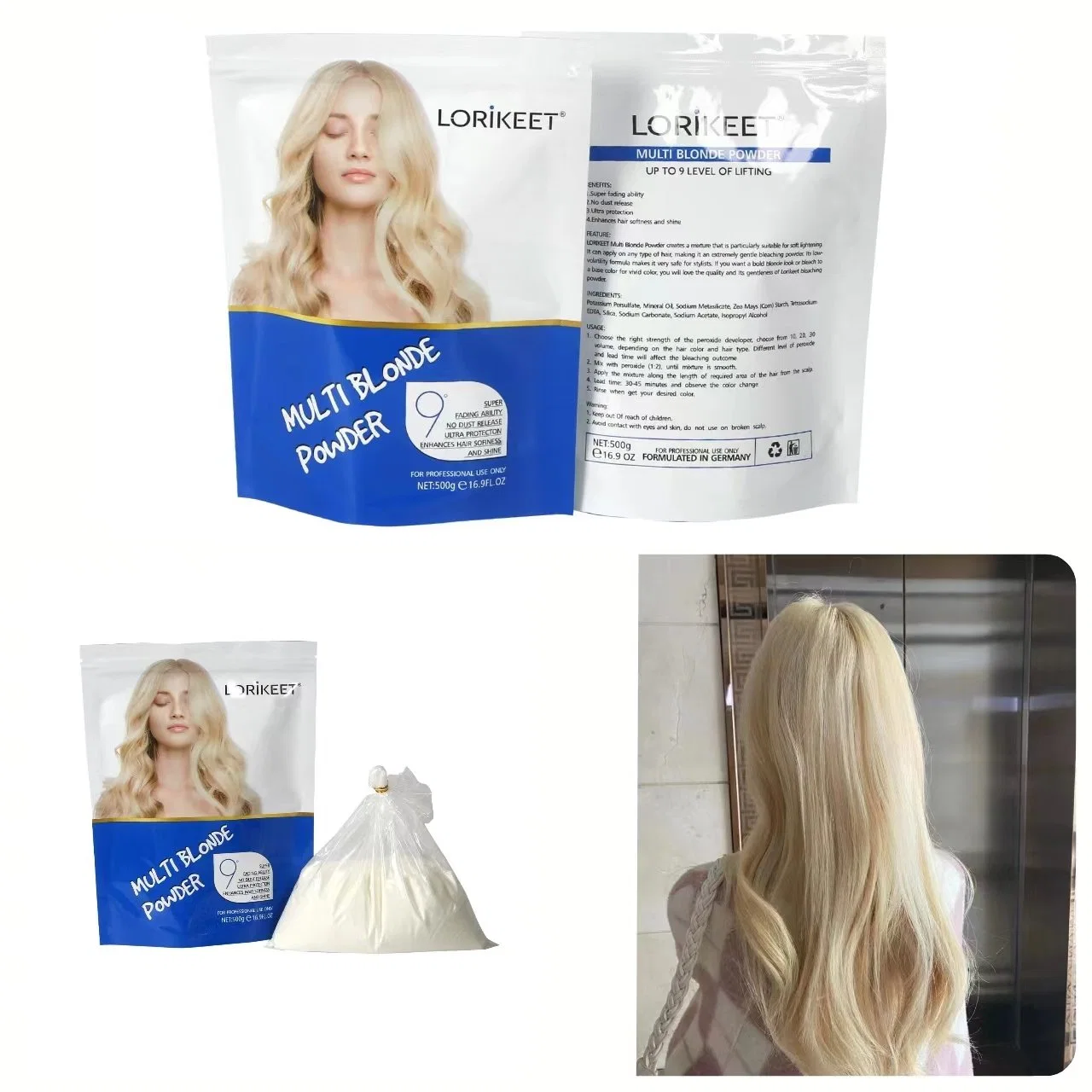 Private Label Salon Bleaching Powder for Hair, Lift up to 9/10/11 Level