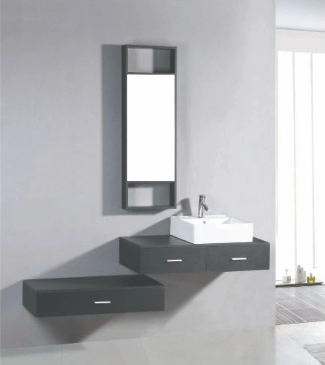 72 " Double lavabo Salle de bains moderne de la vanité ensemble du Cabinet