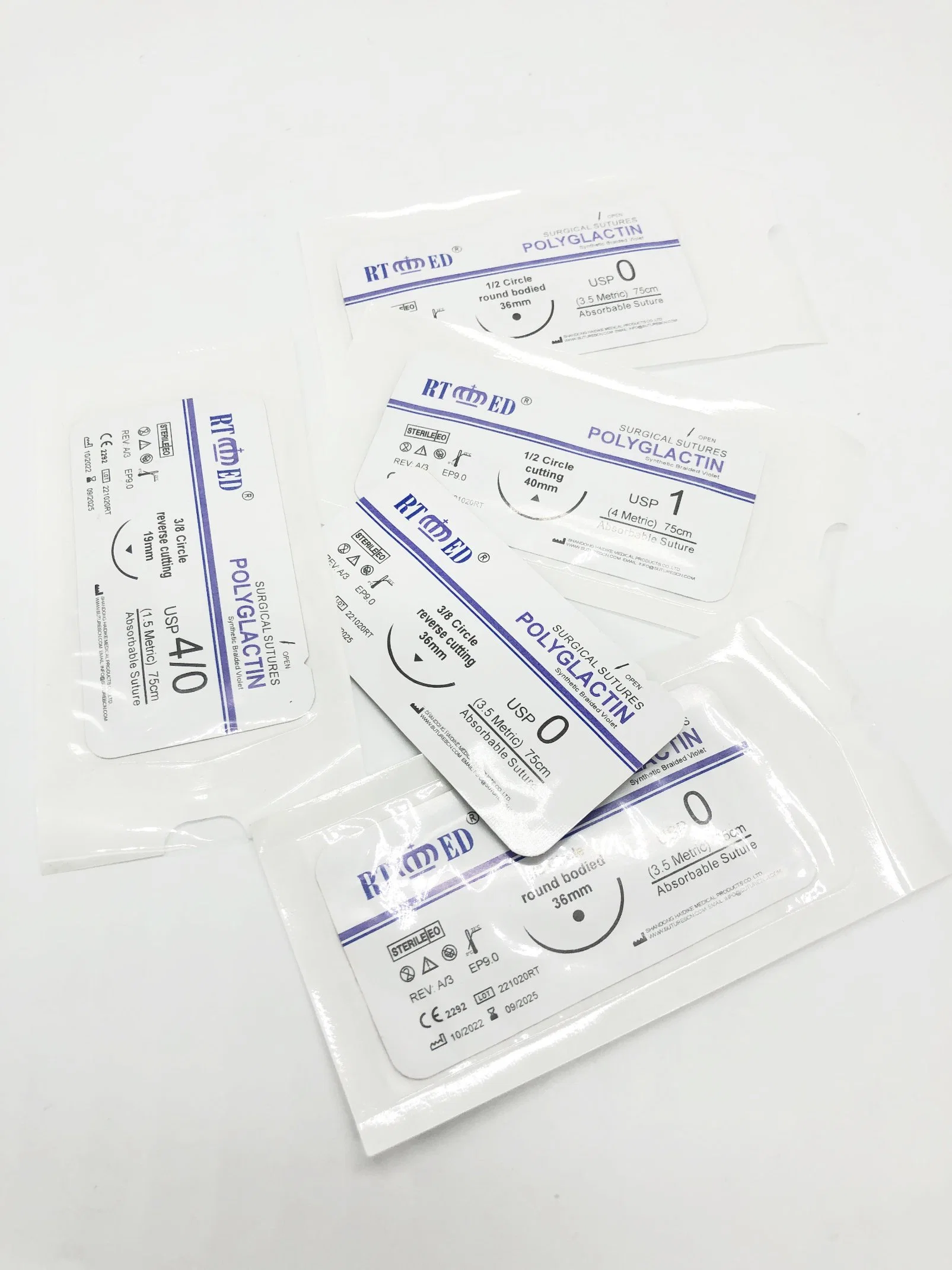 CE ISO Certificate Absorbable Polyglactin Sutures for Animal