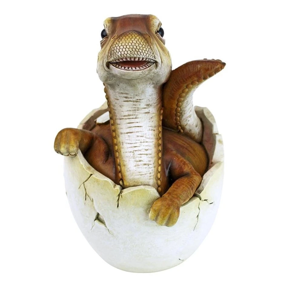 Hot Sales Craft Modern Statue Polyresin Animal Statue House Decoration Atistic Baby Raptor Dino Egg Statue