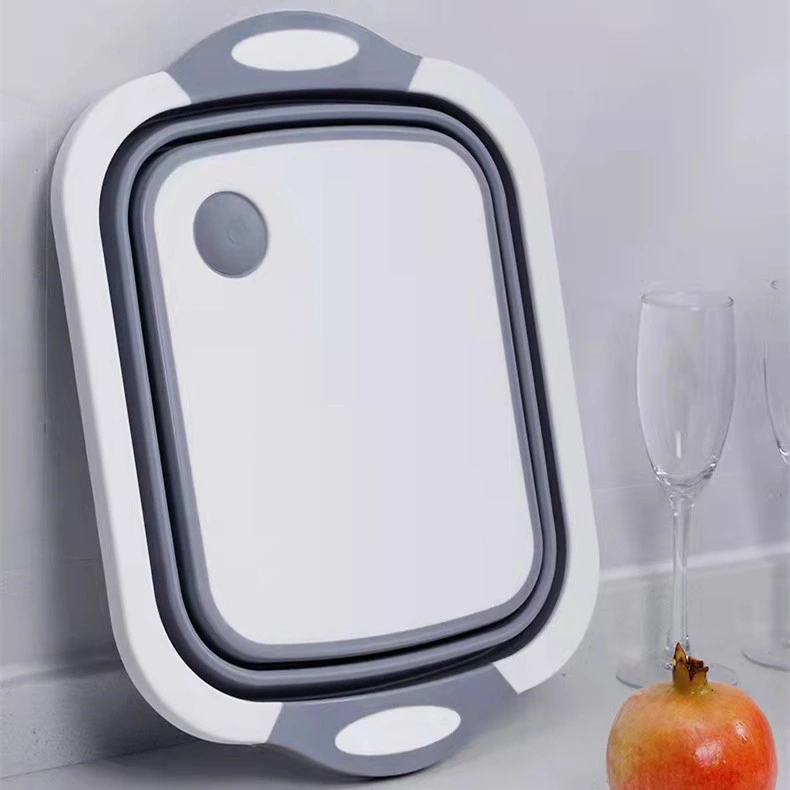 Plastic Kitchen Foldable 2-in-1 Vegetable Washing and Cutting Board