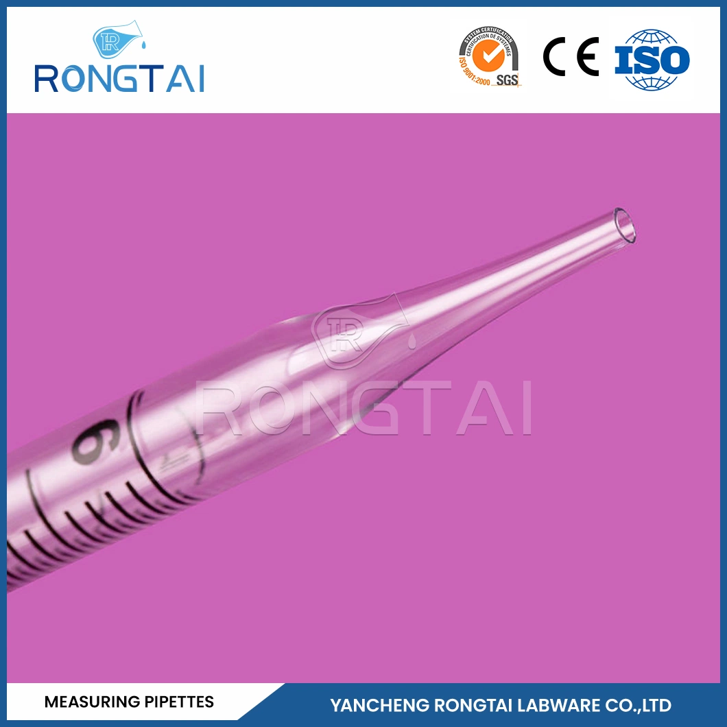 Rongtai Chemical Lab Equipment Manufacturers Glass Volumetric Pipette Chine 50 Pipette graduée ml