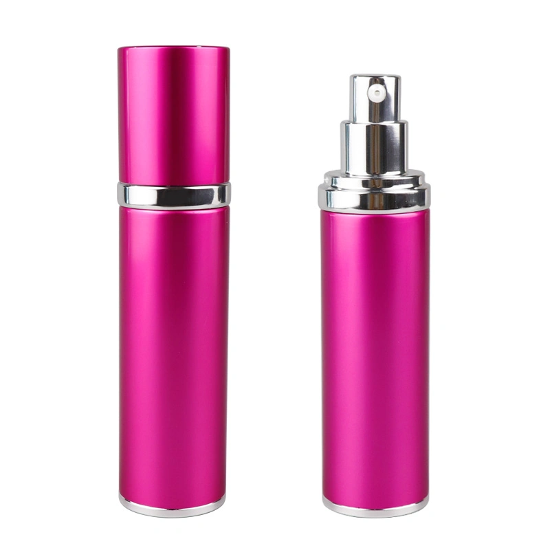 Elegant Rose Red Aluminum-Plastic Bottle with Band