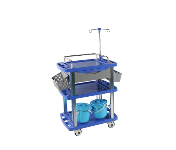 Hospital Instrument Cart Medical Treatment Vehicle Medicine Trolley Stainless Steel Car for Nursing