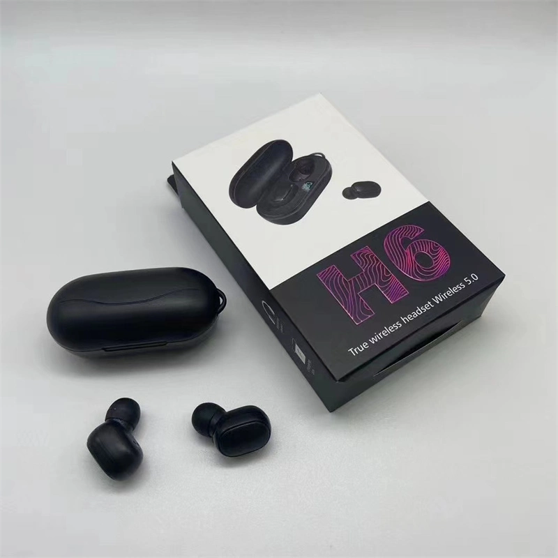 Customized H6 Hi-Fi True Wireless Stereo Earphone Hands-Free in-Ear Headphone Bt 5.0 Bluetooth Earbuds