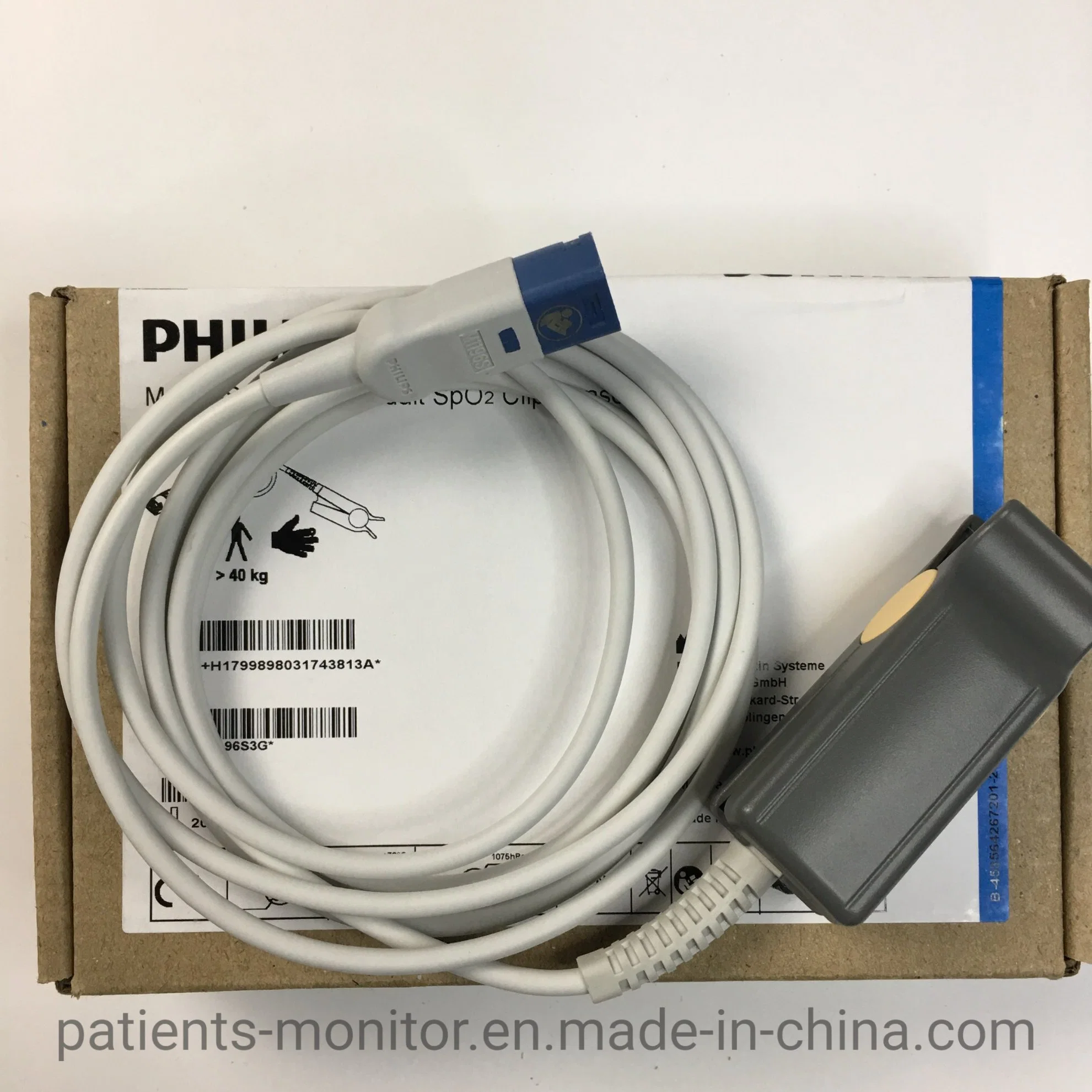 Philips Original New Reusable Adult SpO2 Clip Sensor 2m M1196s Ref 989803174381 Medical Equipment for Hospital