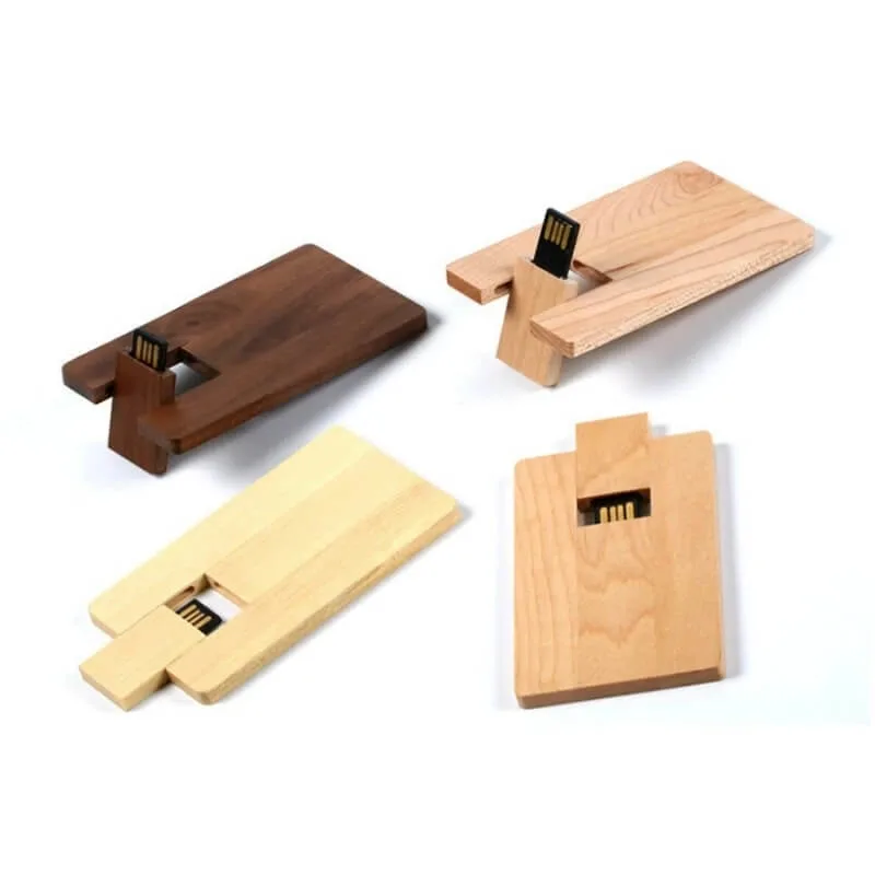 Bamboo&Maple Material Custom Logo Promotional Credit Card USB