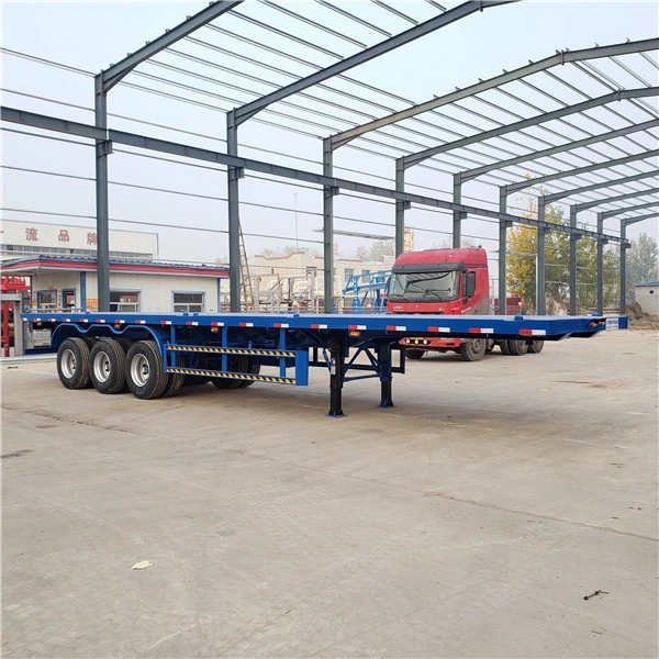 Brand New Chinese Famous Brand 40 Feet Container Transport Flatbed Semi Trailer