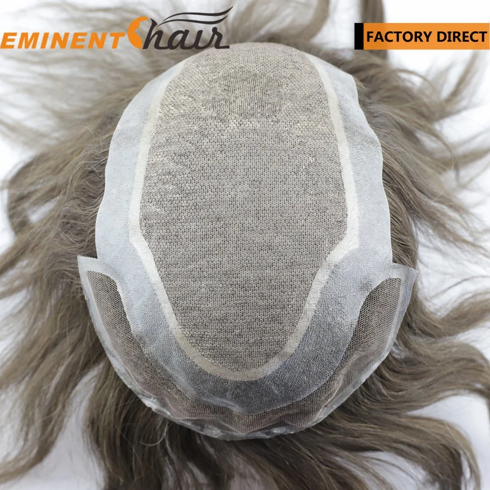 Super Natural Lace Front Silk Top Remy Human Hair para hombre Reemplazo de cabello