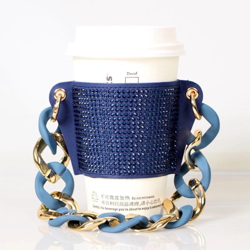 Hotfix Gold Love Stone Monta Glass Fashion Coffee Cup Sleeve Rhinestone