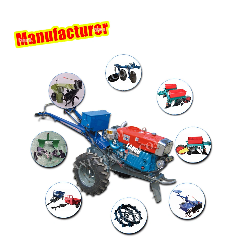 Multi-Function Two Wheel Hand Tractor Farm Hand Walking Power Tiller Tractor