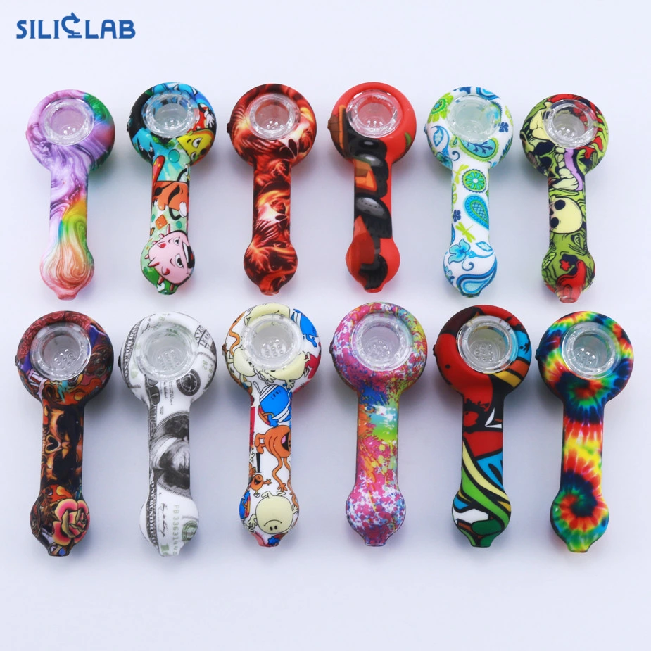 Siliclab Tie Dye Glass Bowl Pyrex Crack Silicone Smoking Pipe