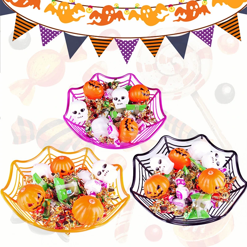 Big Spider fruit plate Jack-O-Lantern Pumpkin Bucket Spider fruit plate Décoration de bar de restaurant Halloween