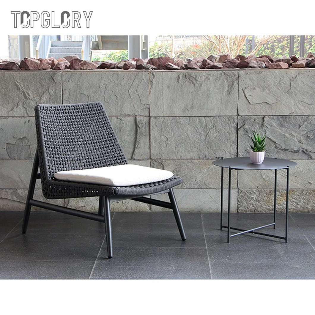 Outdoor Furniture High Quality Bamboo PE Rattan Wicker Bistro Cafe Garden Aluminum Metal Patio Chair and Table Dining Set