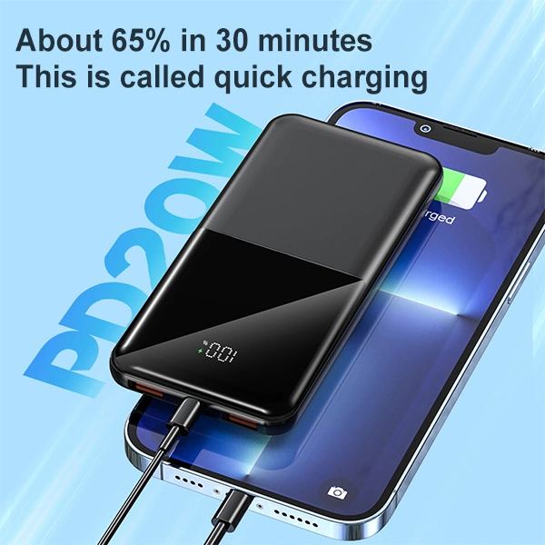 High Capacity 20000mAh Power Bank Pd 22.5W Li-Polymer Battery Fast Charging Mobile Charger