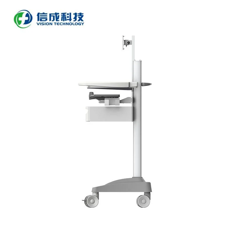 PC Monitor Ward Round Mobile Trolley Cart for Hospital Equipment