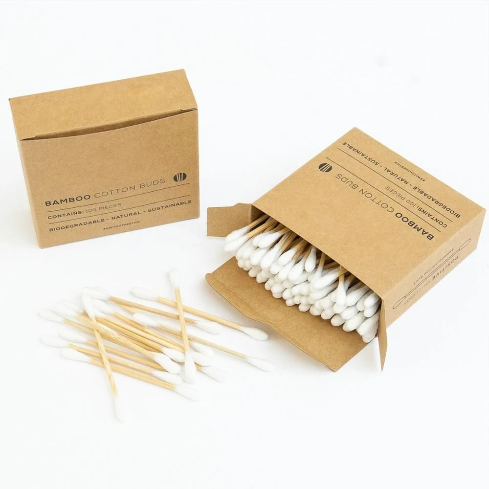 100% Biodegradable Bamboo Cotton Buds Accept Customized