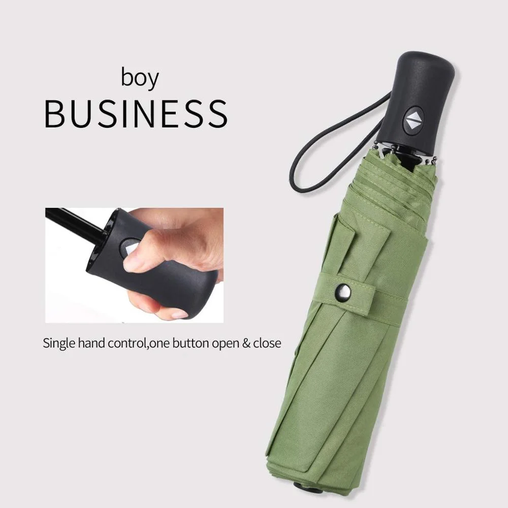 Green High quality/High cost performance  and Fashion Design 8 Ribs Rain and Sunny Day Auto Open and Close Fold Umbrella