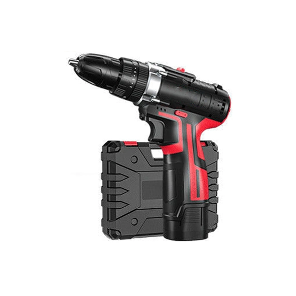 Perceuse sans fil, tournevis Impact Power Tools 21V Batterie rechargeable au lithium 3/8pouce mandrin sans clé de lumière LED Vitesse de Jeu de forets 2 pilote