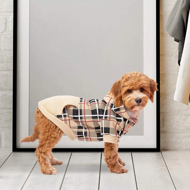 Wholesale/Supplier Plaid Printing Cotton Dog Clothes Shirt 2021 New Design