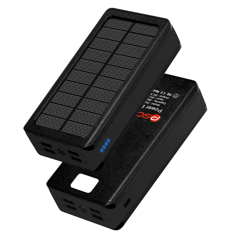 Solar Power Bank 30000mAh Ladegerät Licht Powerbank Case Portable