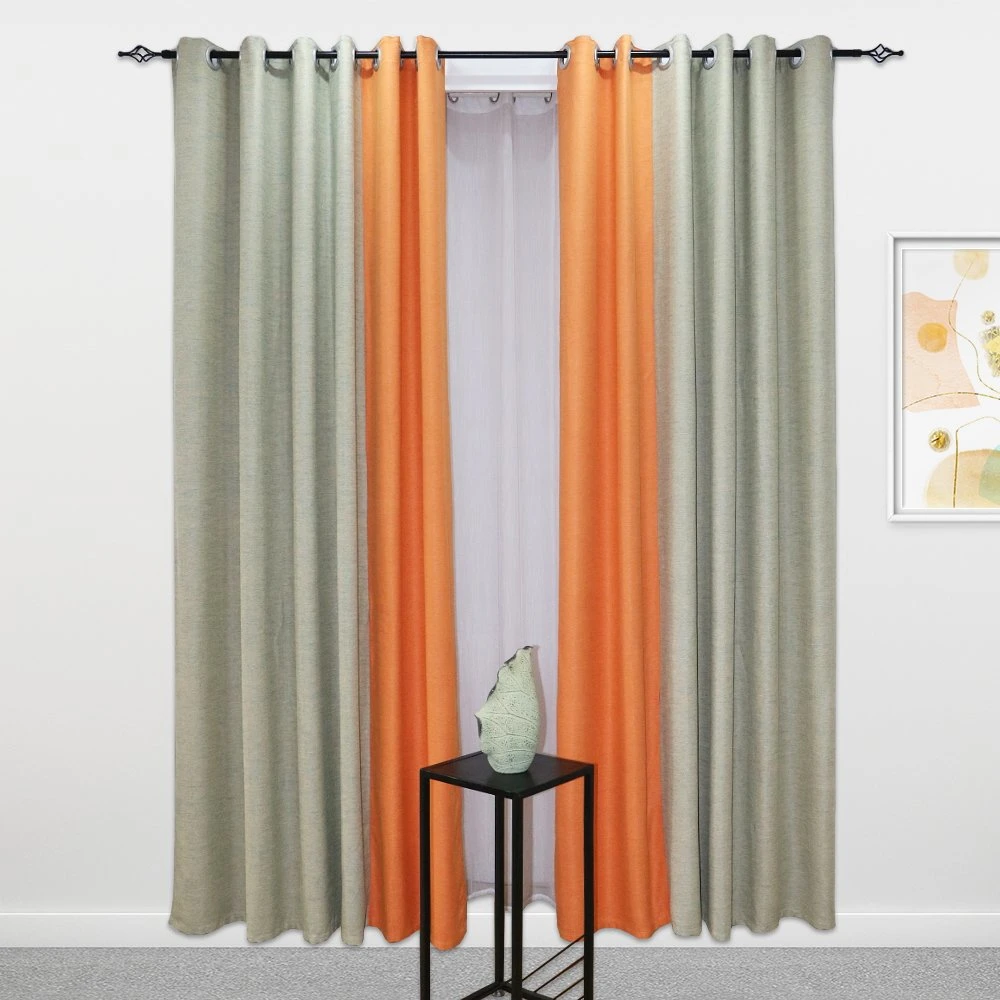 Cheap Price Hospital Cafe Color Hemp Decorative Curtain Easy to Clean Matte Fabric