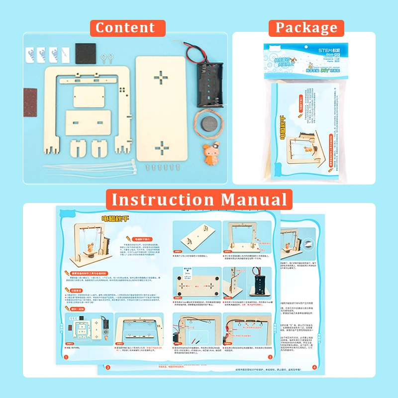 DIY Intelligente Holz Puzzle Elektromagnetische Swing Science Kit Spielzeug für Geschenk Für Kinder