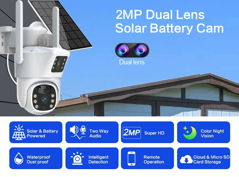 CCTV Security Samrt Ai 4G Outdoor IP66 Waterproof Video Camera with Solar Power