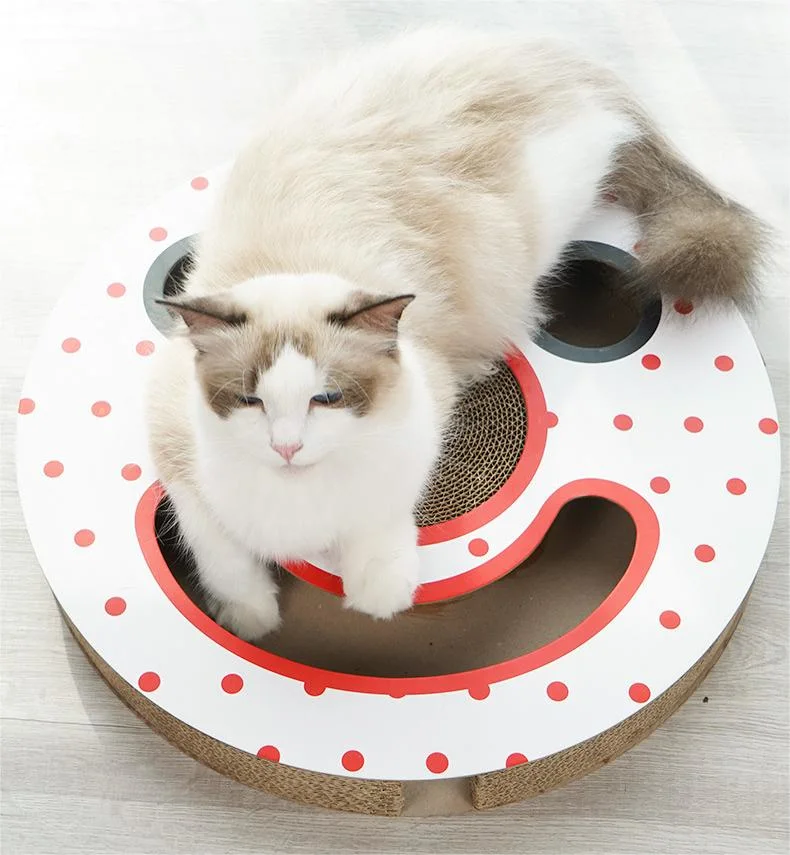 Circus Clown Cat Scratching Board Cat Nest One Piece Corrugated Paper Non-Chipping Anti-Wear Bell Ball Claw Grinder