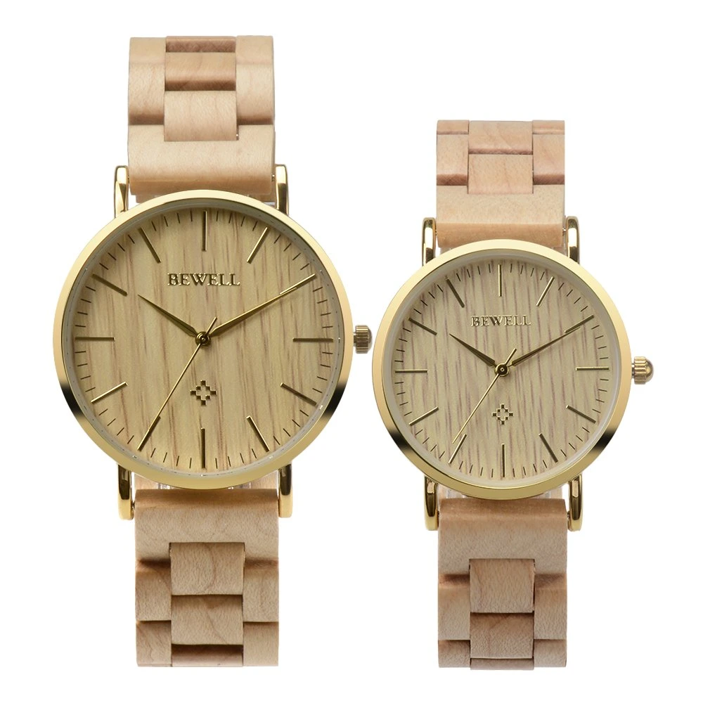 China Watch Supplier Modern Stainless Steel Wristwatch Men Custom Wood Warch Private Label Luxury Relojes