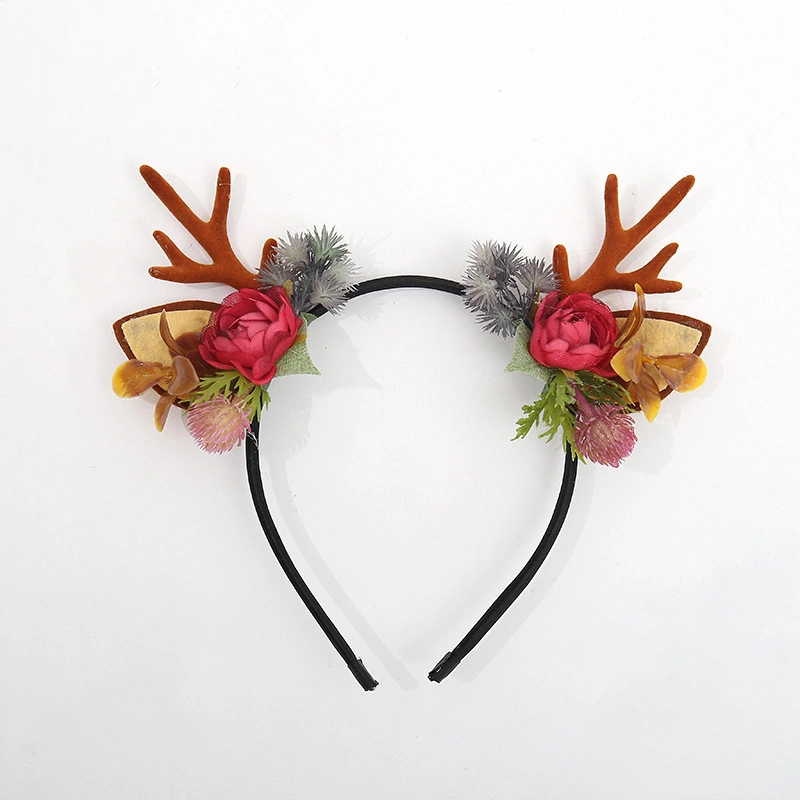 Factory Wholesale/Supplier Female Moose Headband Hair Band Christmas Antler Headdress Photo Studio Photo Props Hair Accessories