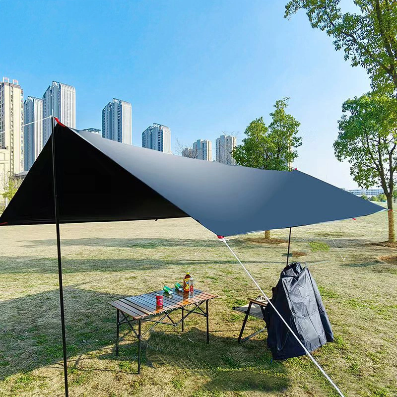 210d tela Oxford Camping al aire libre Plaza de la cola negra Canopy Camping, además de la lluvia de color caqui y protección solar gruesa