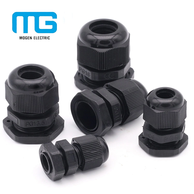 Ral7001 Pg Mg M Nylon Waterproof PA 66 Cable Glands with Rubber Seal and Nut