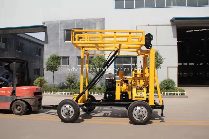 200m High Power Geological Survey Hard Rock Hydraulic Water Well Borehole Diamond Core Drilling Rig Machine with Mud Pump